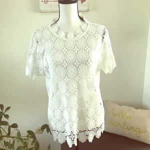 NWT Who What Wear lace top white